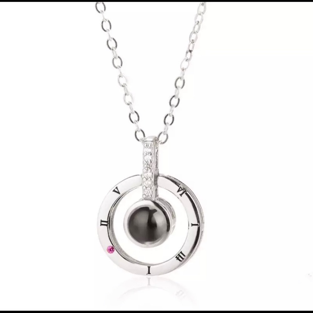 I Love You 100 languages 18” silver tone necklace